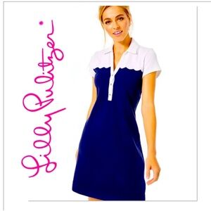 NWT $148 Lilly Pulitzer Tonda Polo Dress True Navy